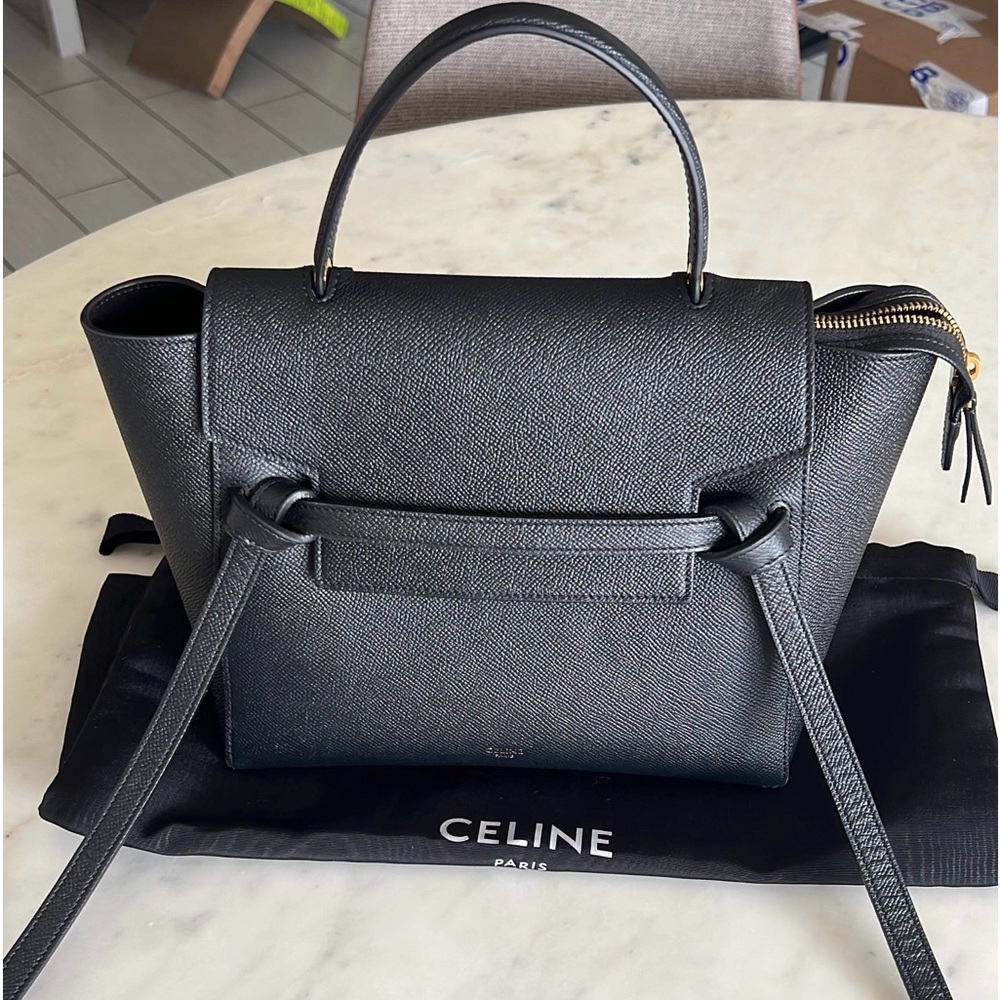 Celine micro belt bag. Crossbody and top handle hold
